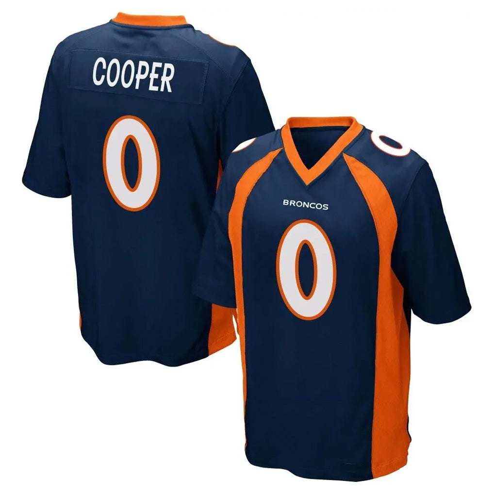 Fenge D.Broncos #0 Jonathon Cooper Player Navy Game Stitched Jerseys