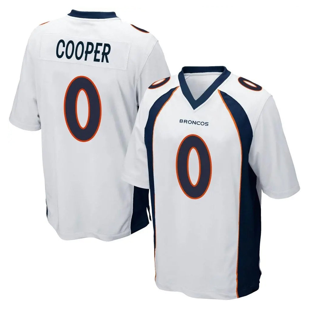 Fenge D.Broncos #0 Jonathon Cooper Player White Game Stitched Jerseys