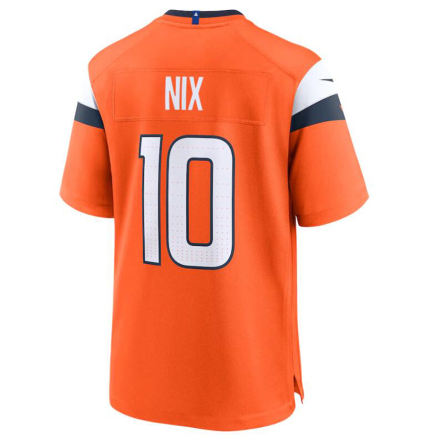 Fenge D.Broncos #10 Bo Nix Orange 2024 Draft First Round Pick Player Game Jersey American Stitched Jersey