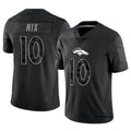 Fenge D.Broncos #10 Bo Nix Player Black RFLCTV Limited  Jerseys