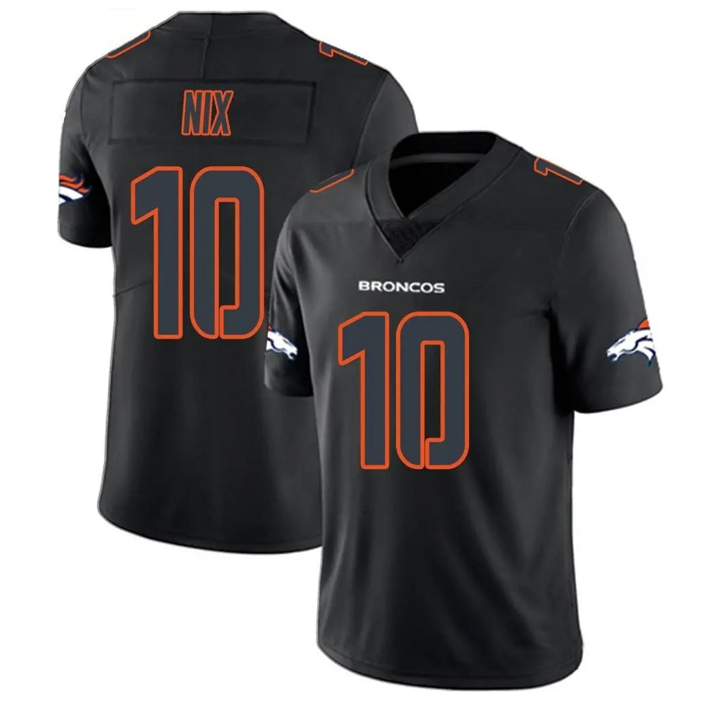 Fenge D.Broncos #10 Bo Nix Player Limited Black Impact Jerseys