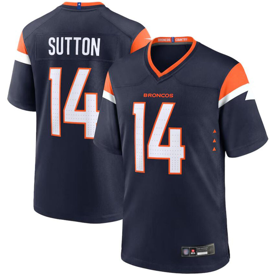 Fenge D.Broncos #14 Courtland Sutton Player Navy Home Replica Game Stitched Jerseys
