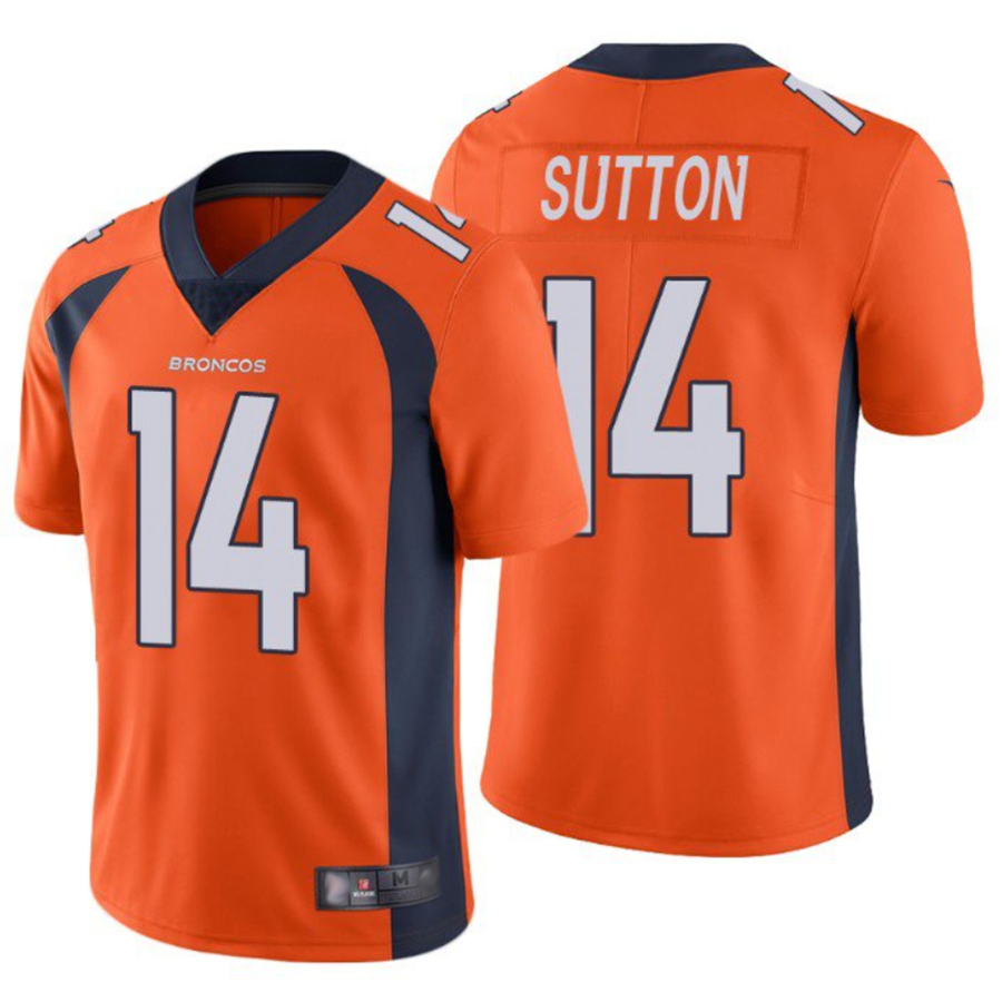 Fenge D.Broncos #14 Courtland Sutton Player Orange Limited Stitched Jerseys