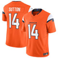 Fenge D.Broncos #14 Courtland Sutton Player Orange Vapor F.U.S.E. Limited Stitched Jerseys