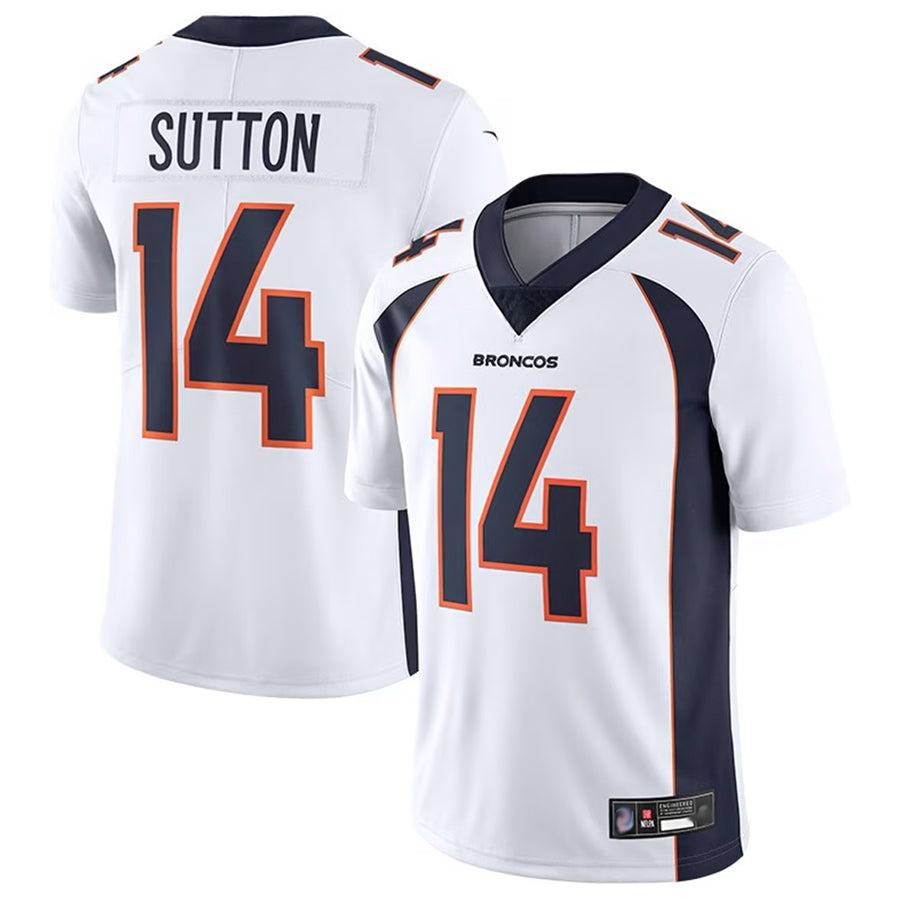 Fenge D.Broncos #14 Courtland Sutton Player White Replica Game Stitched Jerseys