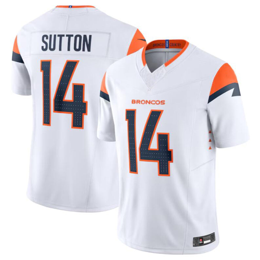 Fenge D.Broncos #14 Courtland Sutton White Vapor F.U.S.E. Limited Jersey American Stitched Jerseys