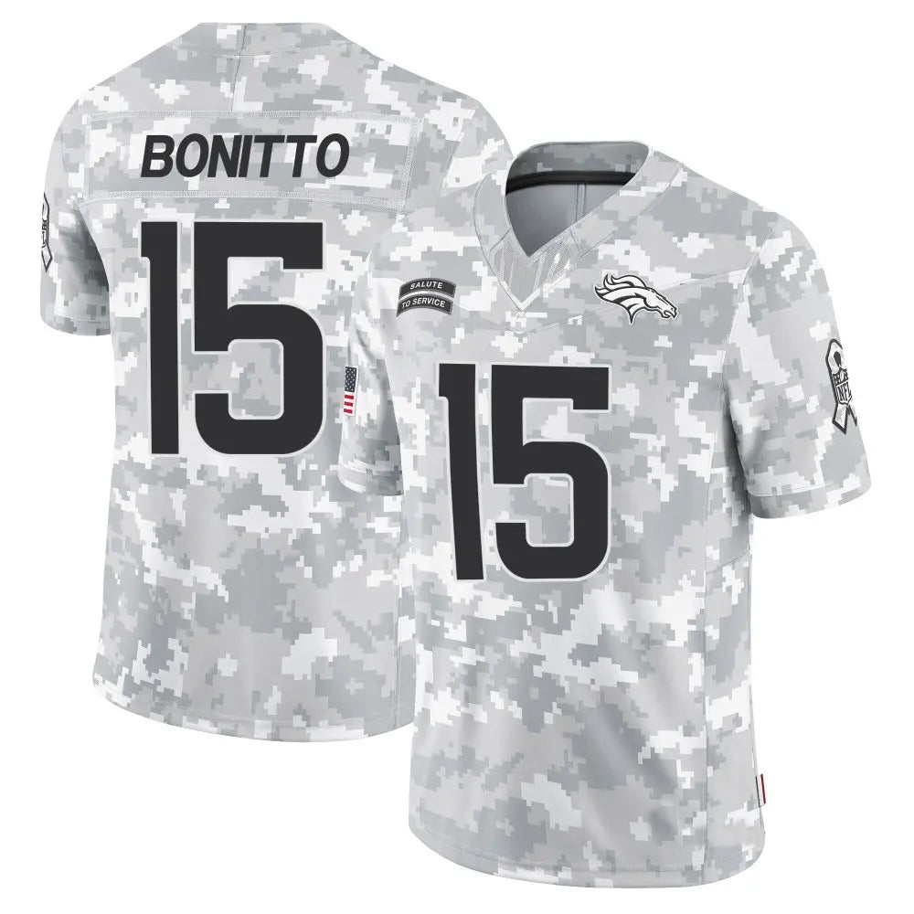Fenge D.Broncos #15 Nik Bonitto Player Arctic Camo Salute to Service Limited Stitched Jerseys