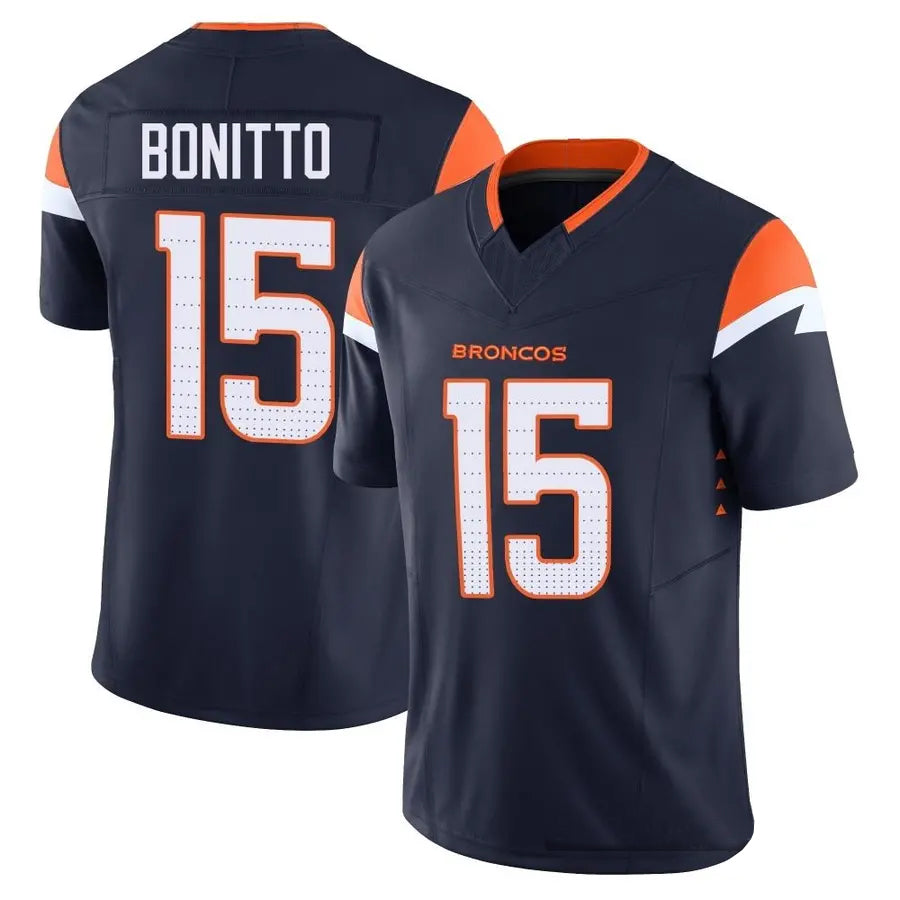 Fenge D.Broncos #15 Nik Bonitto Player Navy Vapor F.U.S.E. Limited Stitched Jerseys