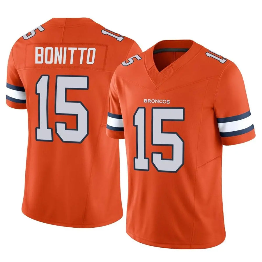 Fenge D.Broncos #15 Nik Bonitto Player Orange Vapor F.U.S.E. Limited Stitched Jerseys