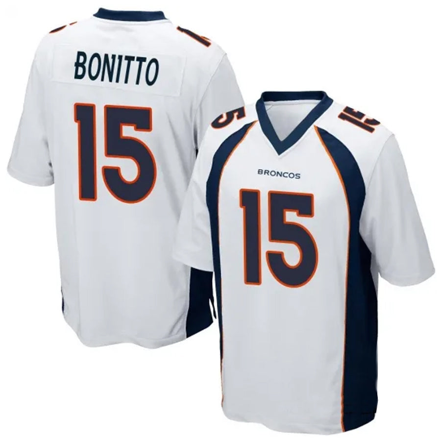 Fenge D.Broncos #15 Nik Bonitto Player White Game Stitched Jerseys