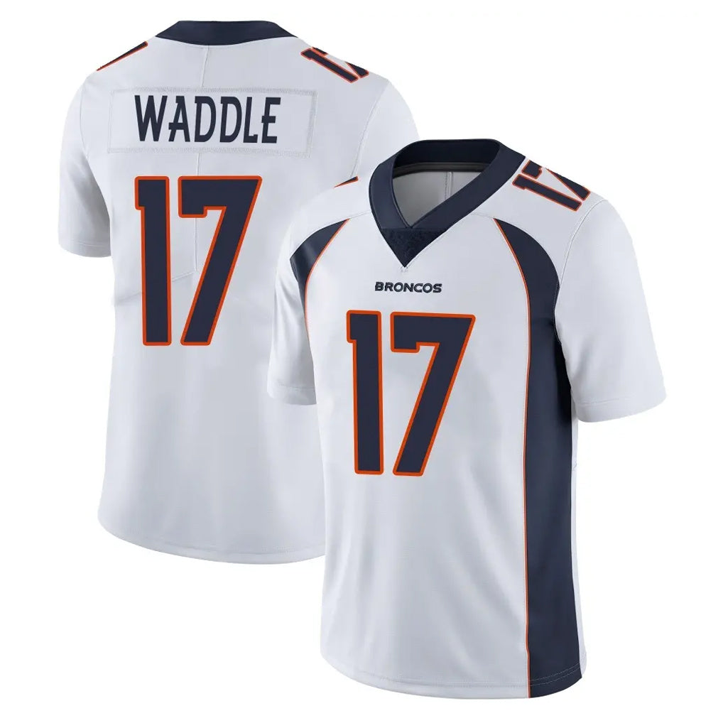 Fenge D.Broncos #17 Jaylen Waddle Player White Vapor Untouchable Limited Home Game Stitched Jerseys