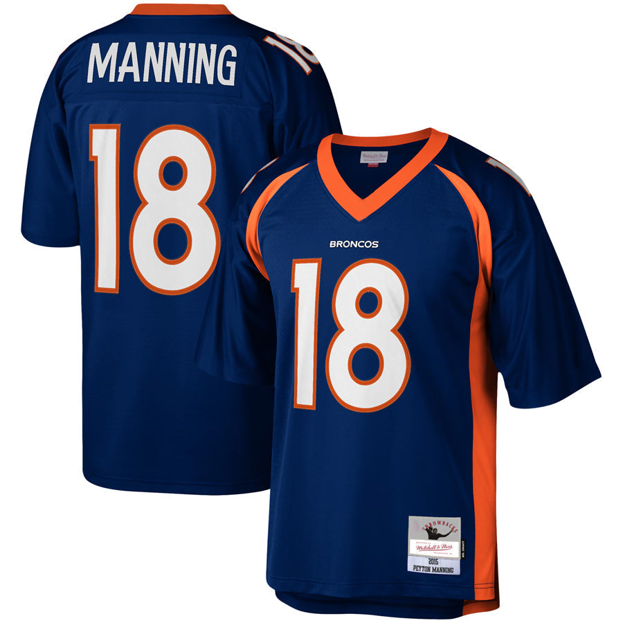 Fenge D.Broncos #18 Peyton Manning Player Mitchell & Ness Navy Legacy Replica Stitched  Jerseys