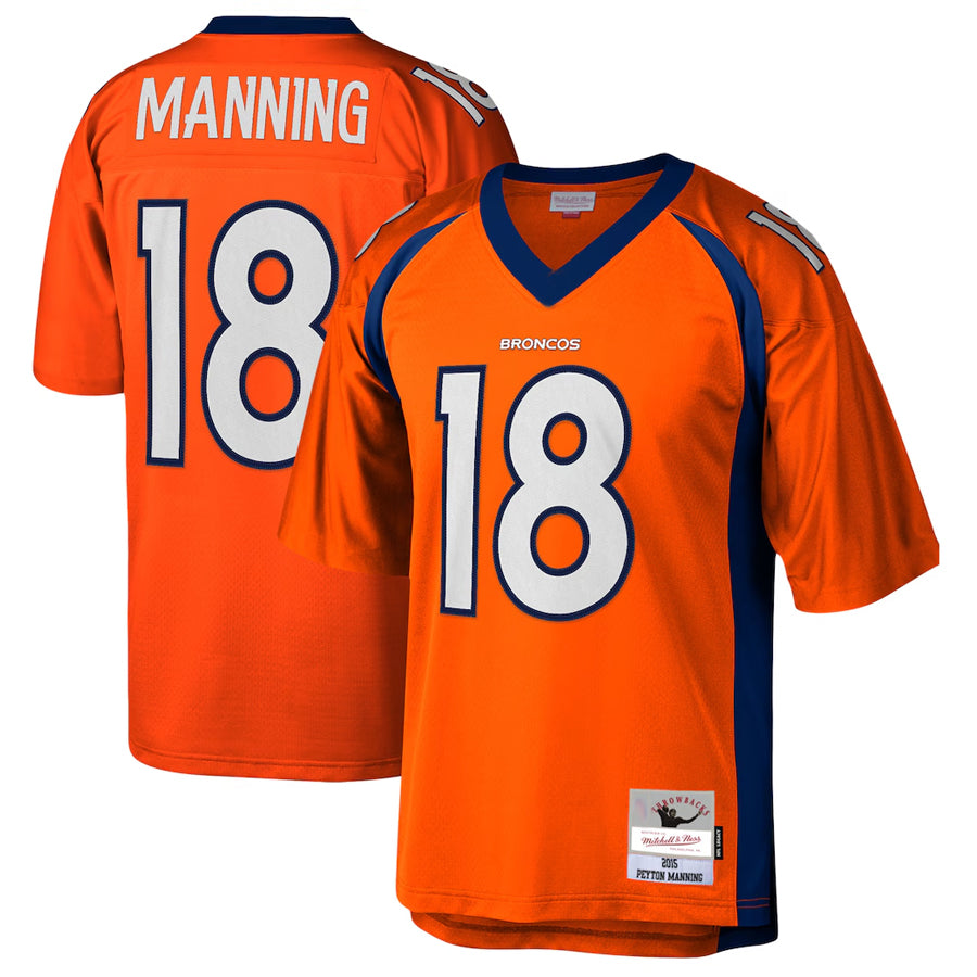 Fenge D.Broncos #18 Peyton Manning Player Mitchell & Ness Orange Legacy Replica Stitched Jerseys