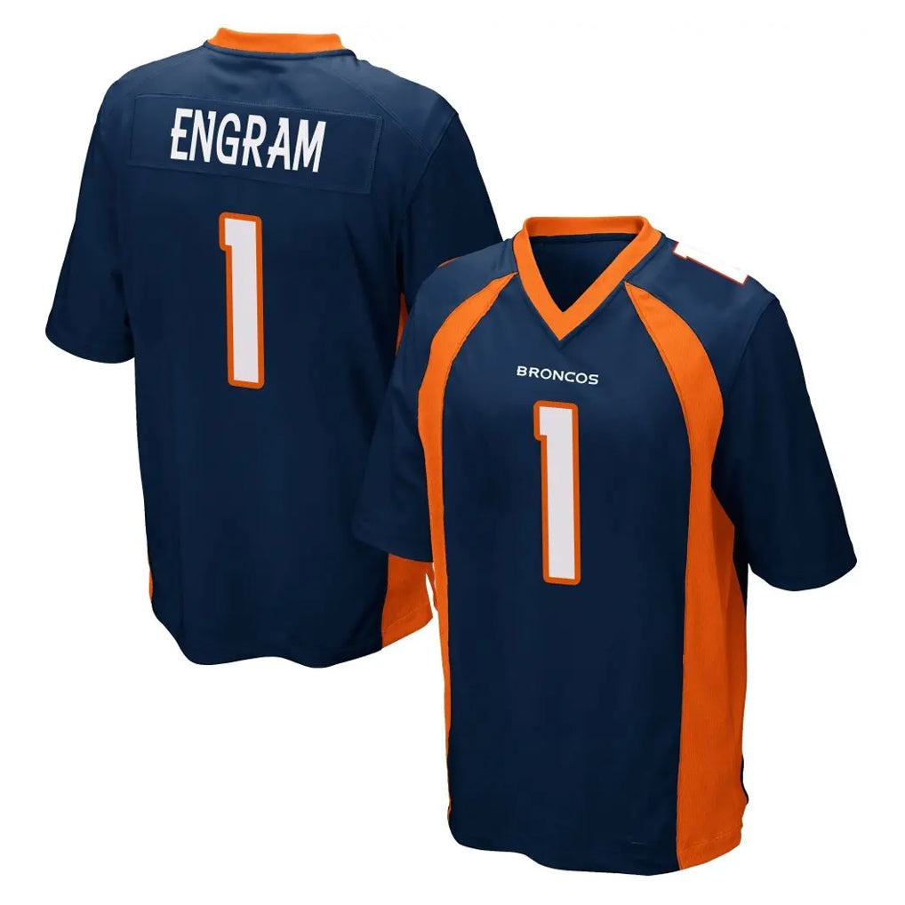 Fenge D.Broncos #1 Evan Engram Player Navy Game Stitched Jerseys