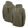 Fenge D.Broncos #1 Evan Engram Player Olive Salute to Service Pullover Hoodies Limited Stitched Jerseys