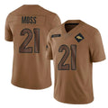 Fenge D.Broncos #21 Riley Moss Player Brown Salute To Service Limited Stitched Jerseys