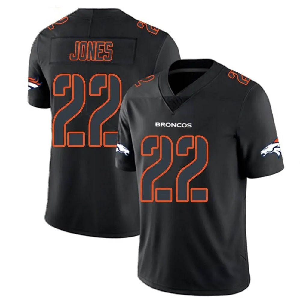 Fenge D.Broncos #22 Brandon Jones Player Black Impact Limited Game Stitched Jerseys