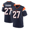 Fenge D.Broncos #27 J.K. Dobbins Player Navy Home Game Stitched Jerseys