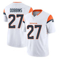 Fenge D.Broncos #27 J.K. Dobbins Player White Limited Vapor F.U.S.E. Home Game Stitched Jerseys