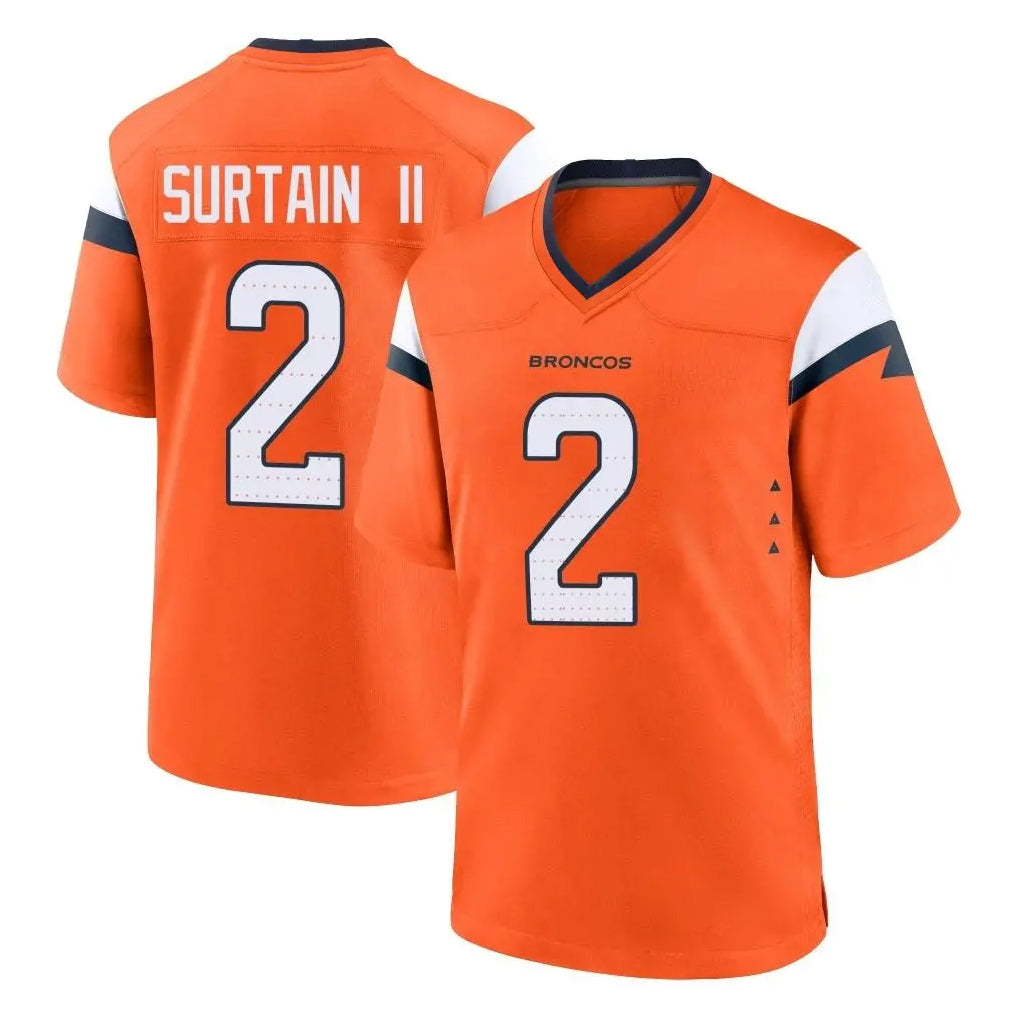 Fenge D.Broncos #2 Pat Surtain II Cooper Player Orange Home Game Stitched Jerseys