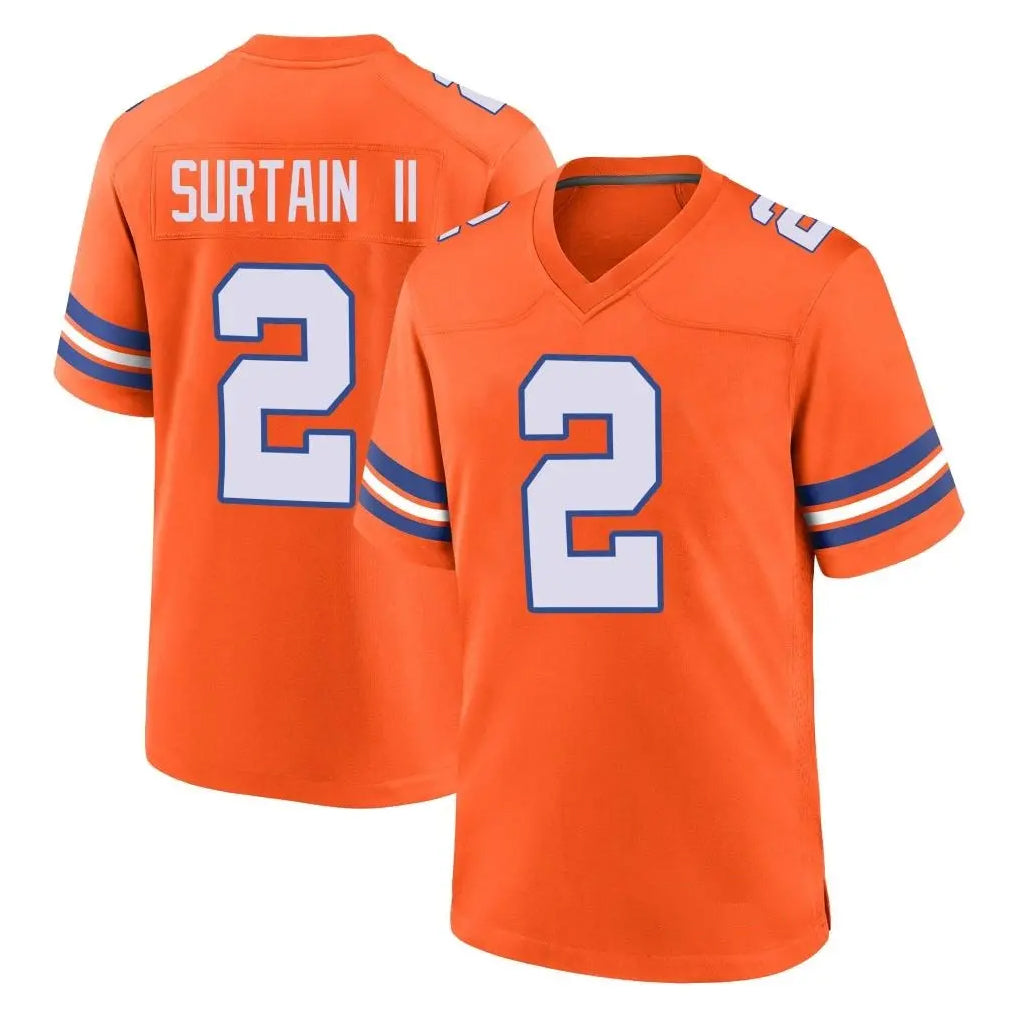 Fenge D.Broncos #2 Pat Surtain II Player Orange Alternate Collection Throwback Game Stitched Jerseys