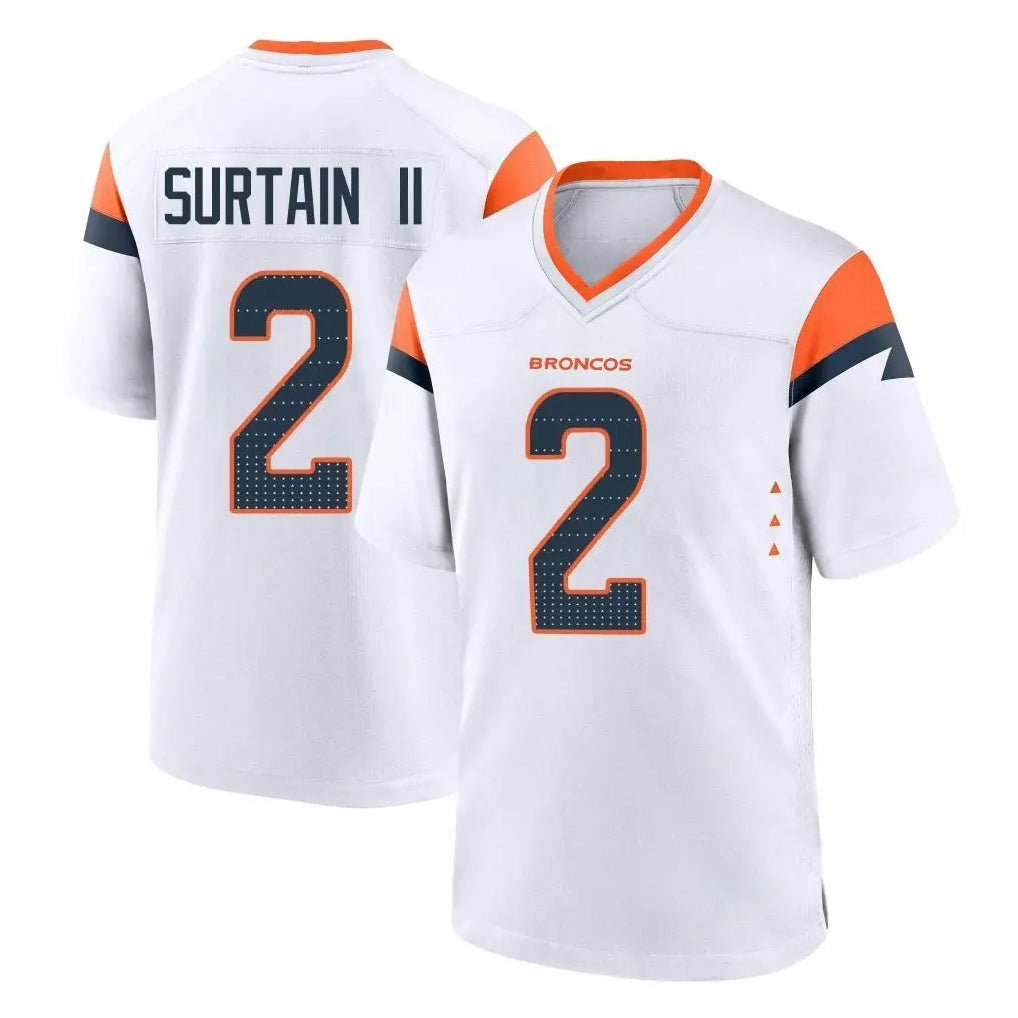 Fenge D.Broncos #2 Pat Surtain II Player White Home Game Stitched Jerseys