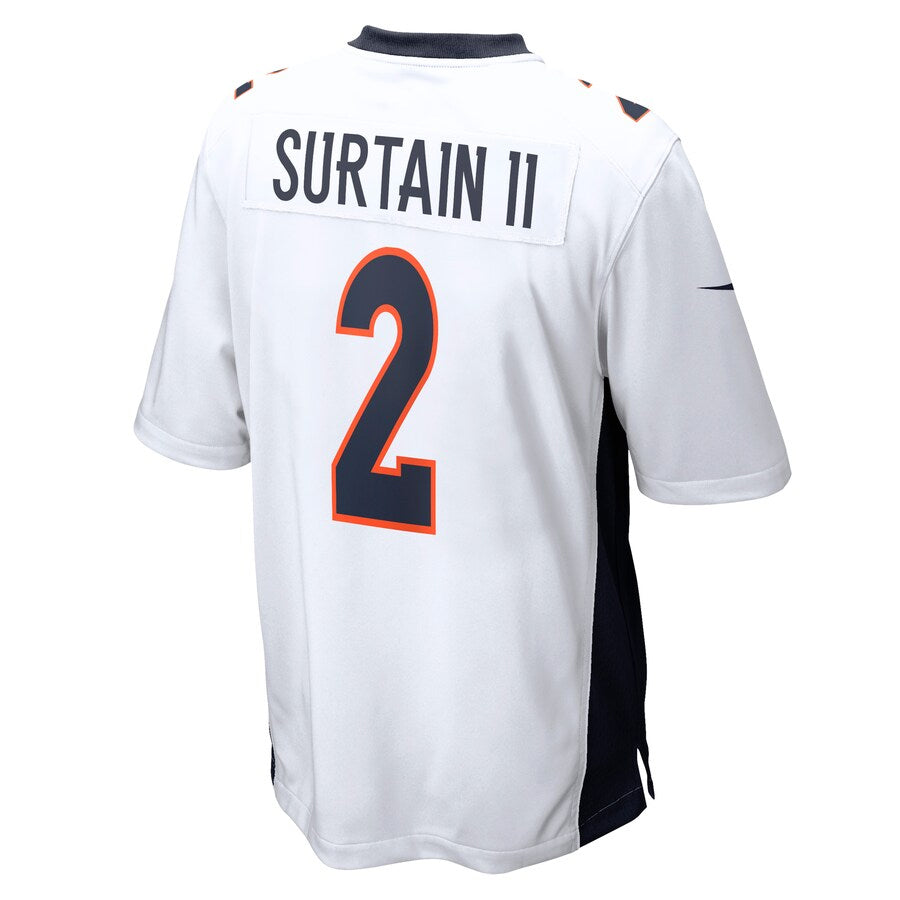 Fenge D.Broncos #2 Patrick Surtain II Player White Home Game Stitched Jerseys