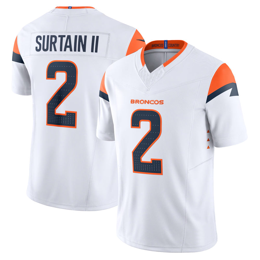 Fenge D.Broncos #2 Patrick Surtain II Player White Vapor F.U.S.E. Limited Stitched Jerseys