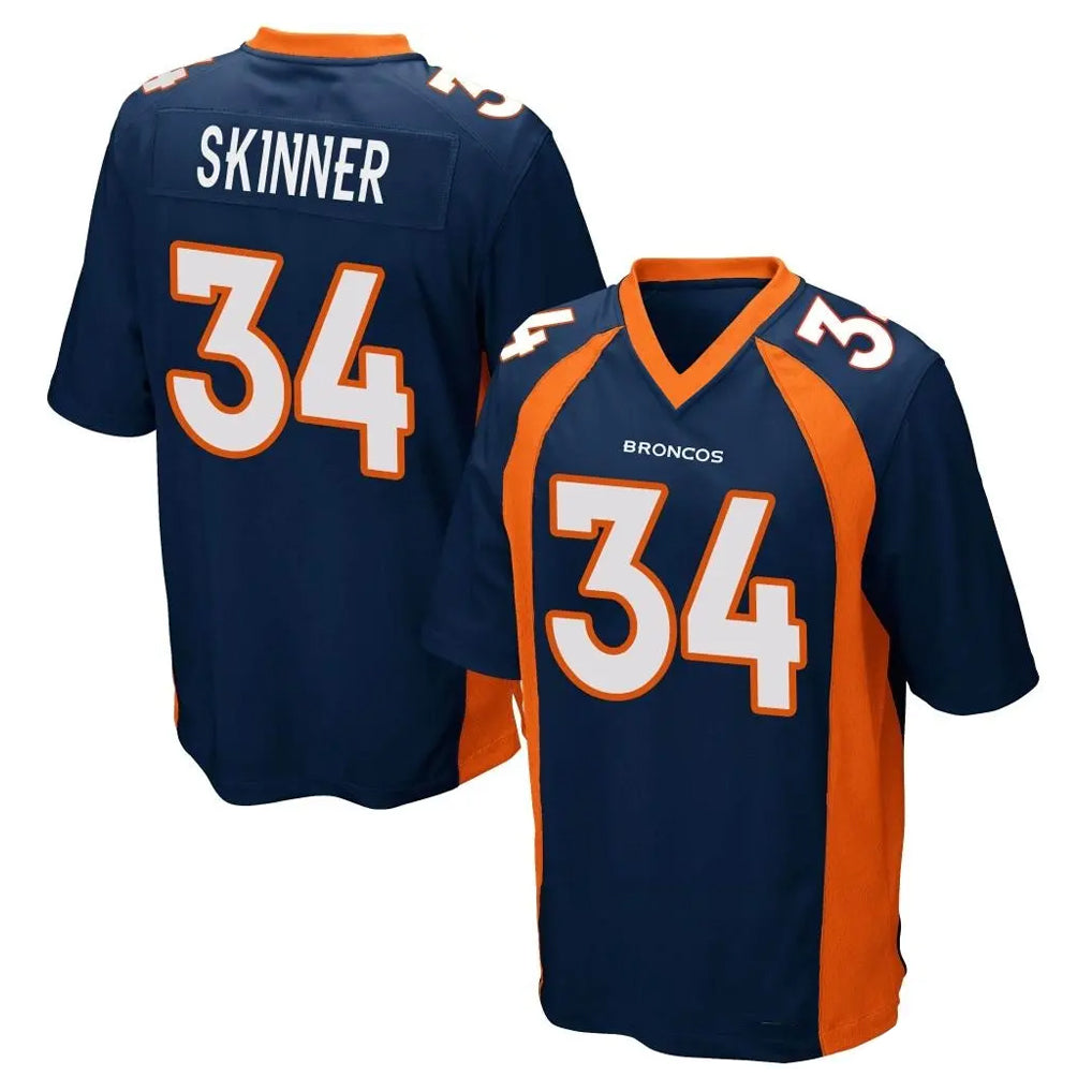 Fenge D.Broncos #34 JL Skinner Player Navy Game Stitched Jerseys