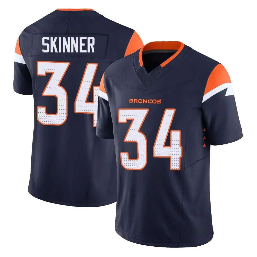 Fenge D.Broncos #34 JL Skinner Player Navy Limited Vapor F.U.S.E. Home Game Stitched Jerseys