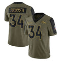 Fenge D.Broncos #34 JL Skinner Player Olive Salute To Service Limited Game Stitched Jerseys