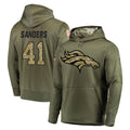 Fenge D.Broncos #41 Drew Sanders Player Olive Salute to Service Pullover Hoodies Home Game Stitched Jerseys