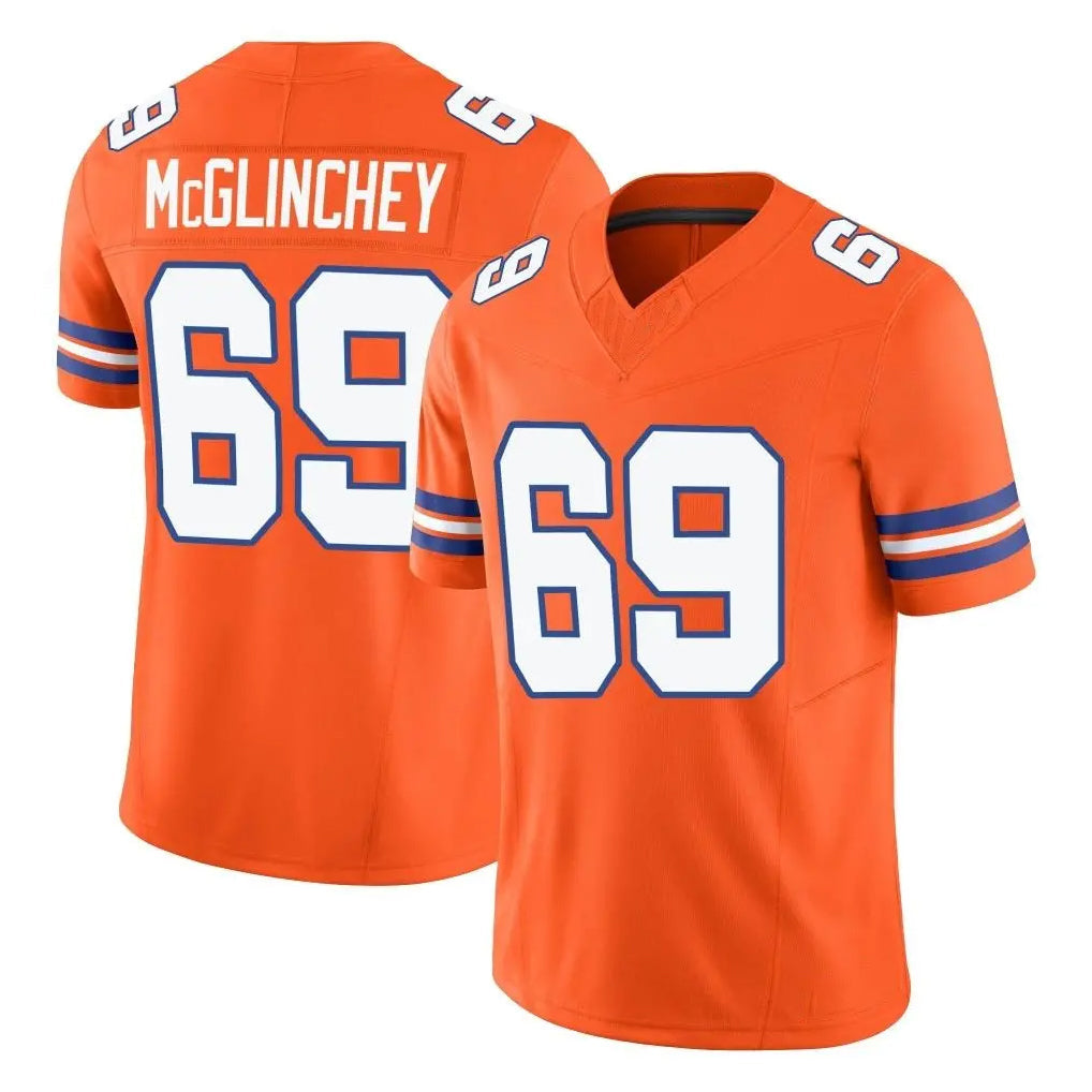 Fenge D.Broncos #69 Mike McGlinchey Player Orange Limited Alternate Vapor F.U.S.E. Throwback Game Stitched Jerseys