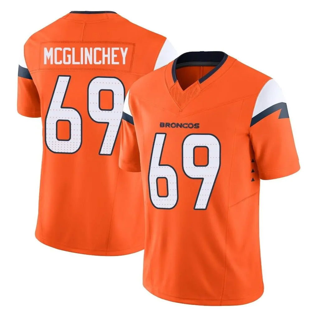 Fenge D.Broncos #69 Mike McGlinchey Player Orange Vapor F.U.S.E. Limited Home Game Stitched Jerseys