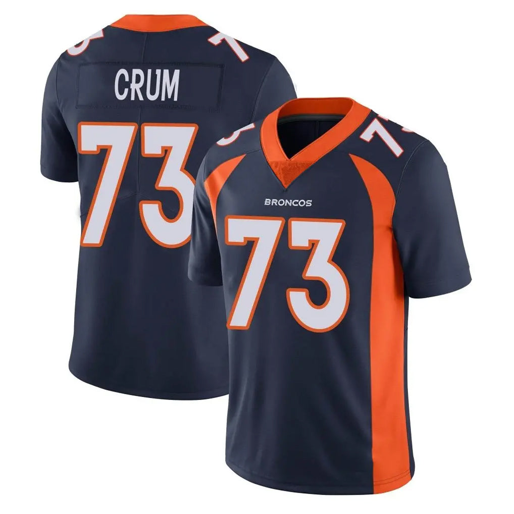 Fenge D.Broncos #73 Frank Crum Player Navy Vapor Untouchable Limited Game Stitched Jerseys