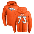 Fenge D.Broncos #73 Frank Crum Player Orange Pullover Hoodie Limited Stitched Jerseys