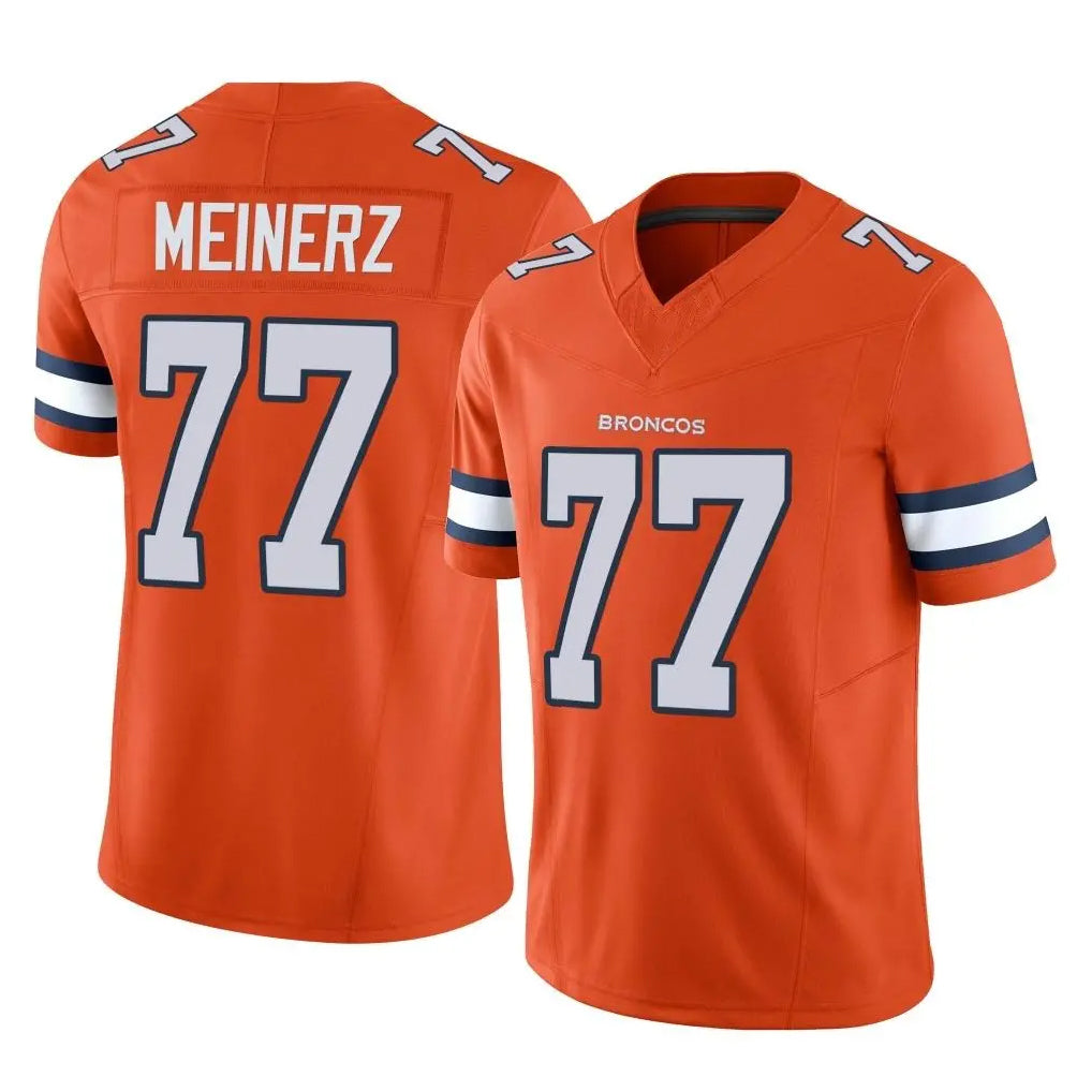 Fenge D.Broncos #77 Quinn Meinerz Player Orange Limited Alternate Vapor F.U.S.E. Throwback Game Stitched Jerseys