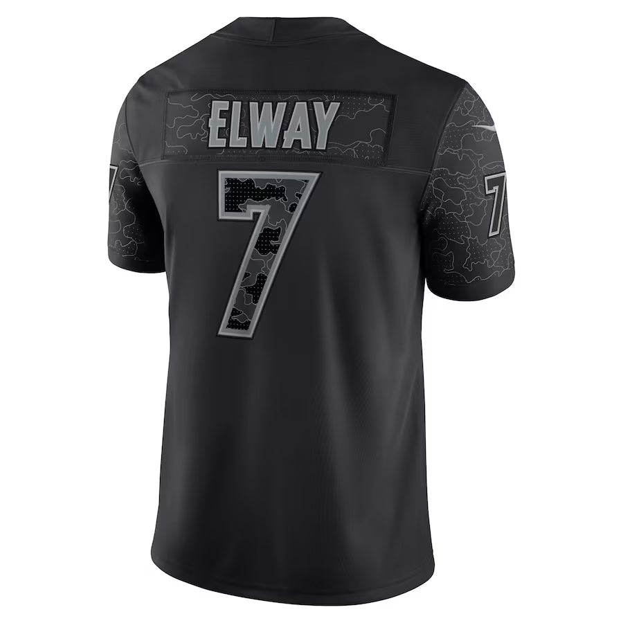 Fenge D.Broncos #7 John Elway Player Black RFLCTV Limited Stitched Jerseys
