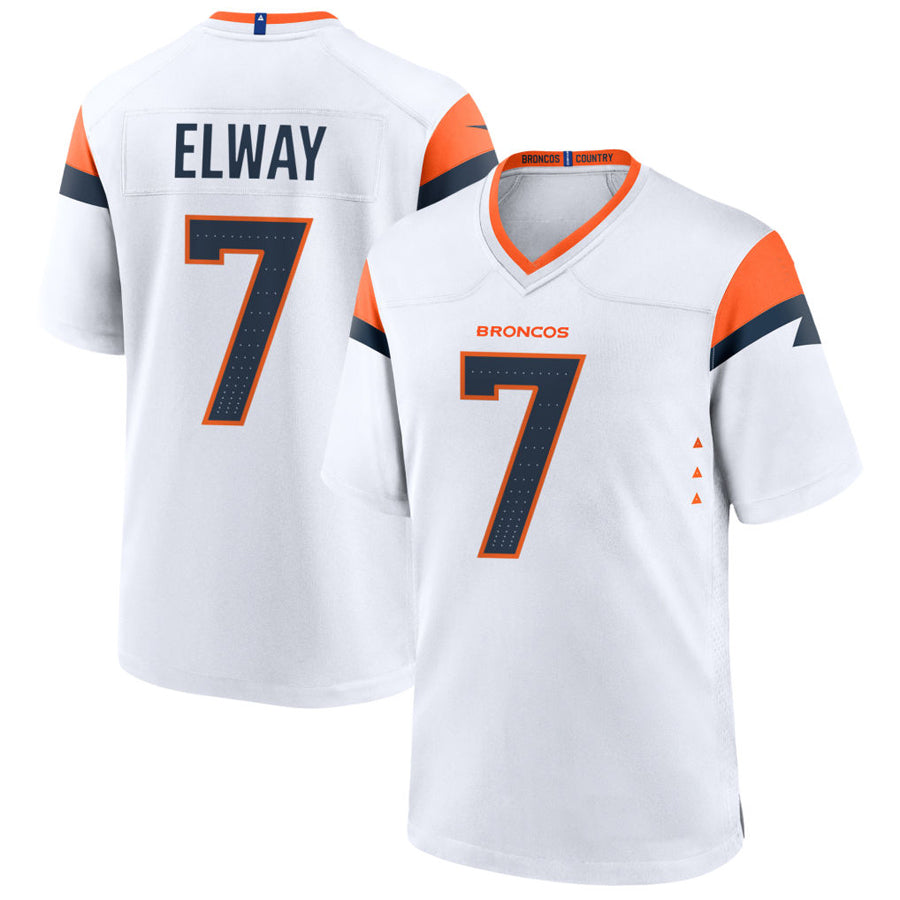 Fenge D.Broncos #7 John Elway Player White Home Game Stitched Jerseys