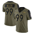 Fenge D.Broncos #99 Zach Allen Player Olive Salute To Service Limited Game Stitched Jerseys