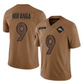 Fenge D.Broncos #9 Talanoa Hufanga Player Brown Salute To Service Limited Stitched Jerseys