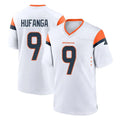 Fenge D.Broncos #9 Talanoa Hufanga Player White Home Game Stitched Jerseys