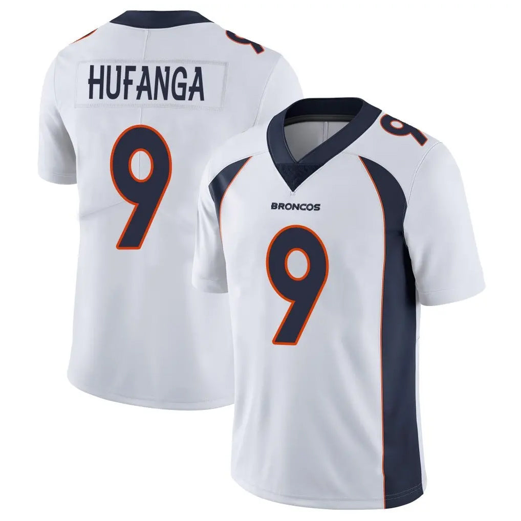 Fenge D.Broncos #9 Talanoa Hufanga Player White Vapor Untouchable Limited Home Game Stitched Jerseys