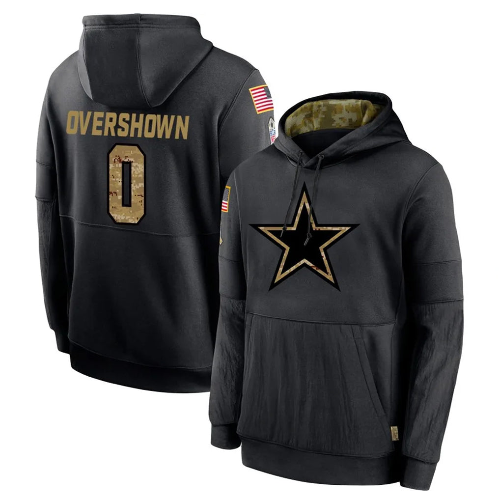 Fenge D.Cowboys #0 DeMarvion Overshown Player Black Salute to Service Pullover Hoodies Limited Stitched Jerseys