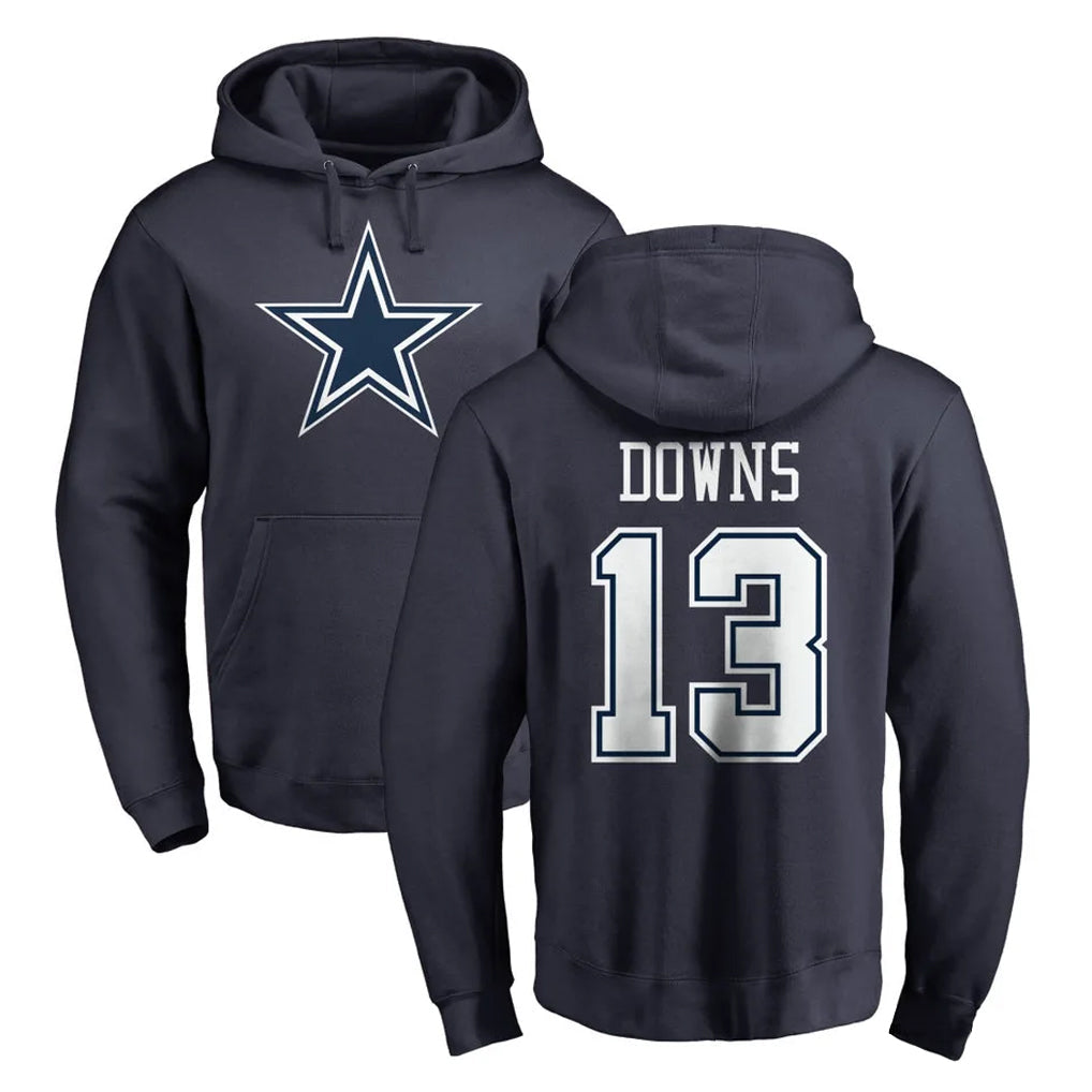 Fenge D.Cowboys #13 Caleb Downs Player Navy Pullover Hoodies Limited Stitched Jerseys