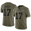 Fenge D.Cowboys #17 Brandon Aubrey Player Salute To Service Olive Stitched Jerseys