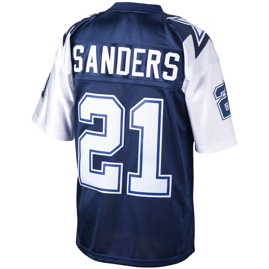 Fenge D.Cowboys #21 Deion Sanders Mitchell & Ness Navy Big & Tall 1995 Retired Player Replica Stitched Jerseys