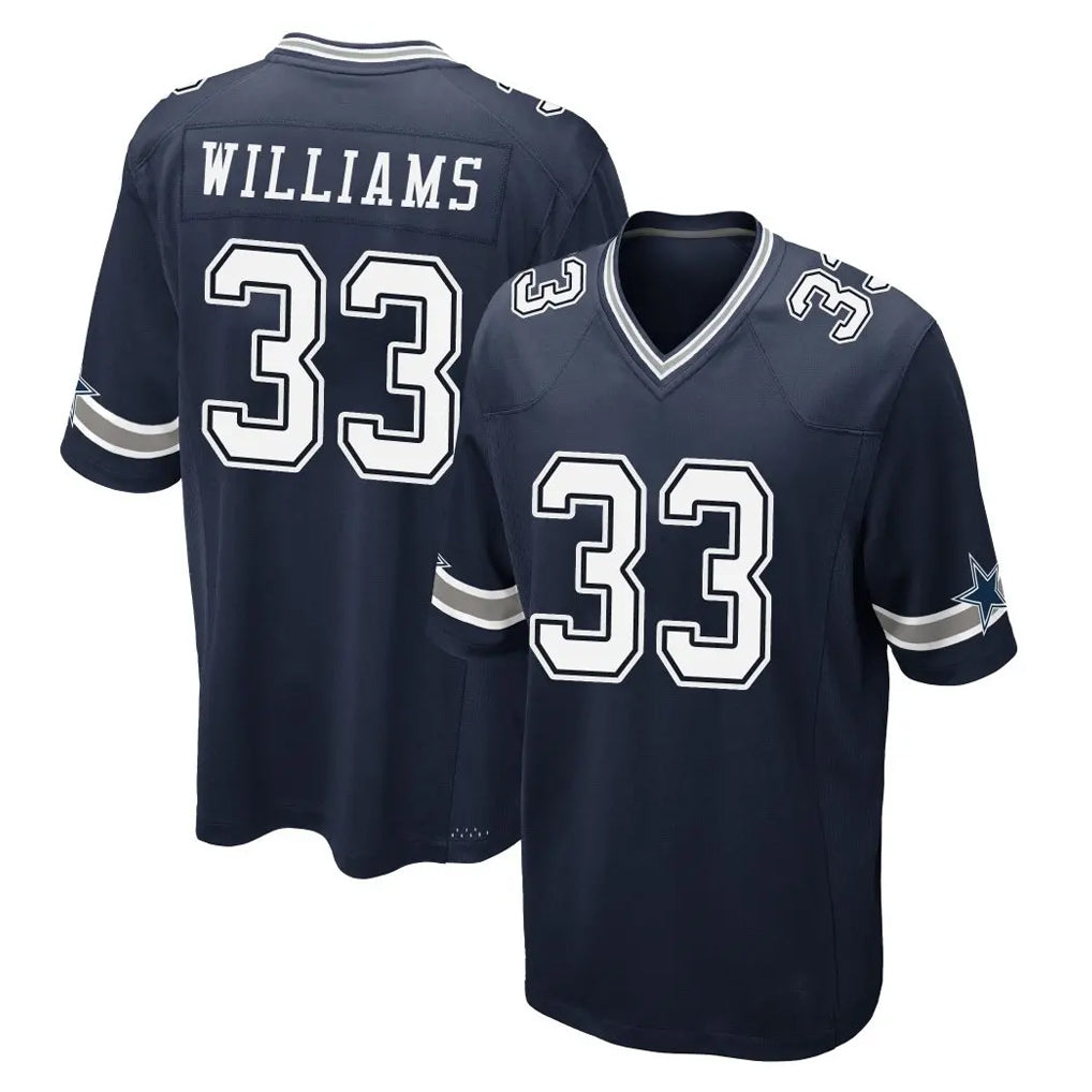 Fenge D.Cowboys #33 Javonte Williams Player Navy Home Game Stitched Jerseys