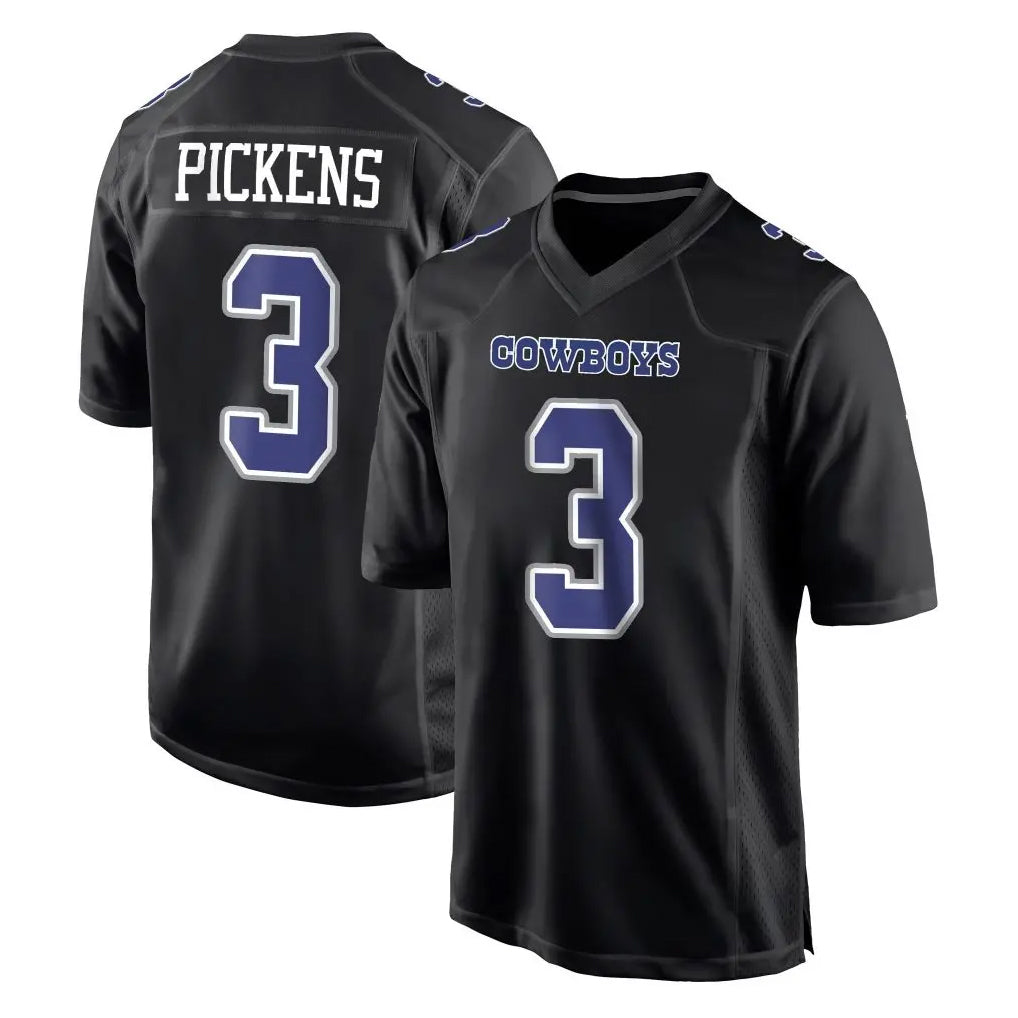 Fenge D.Cowboys #3 George Pickens Player Carbon Black Fashion Home Game Stitched Jerseys