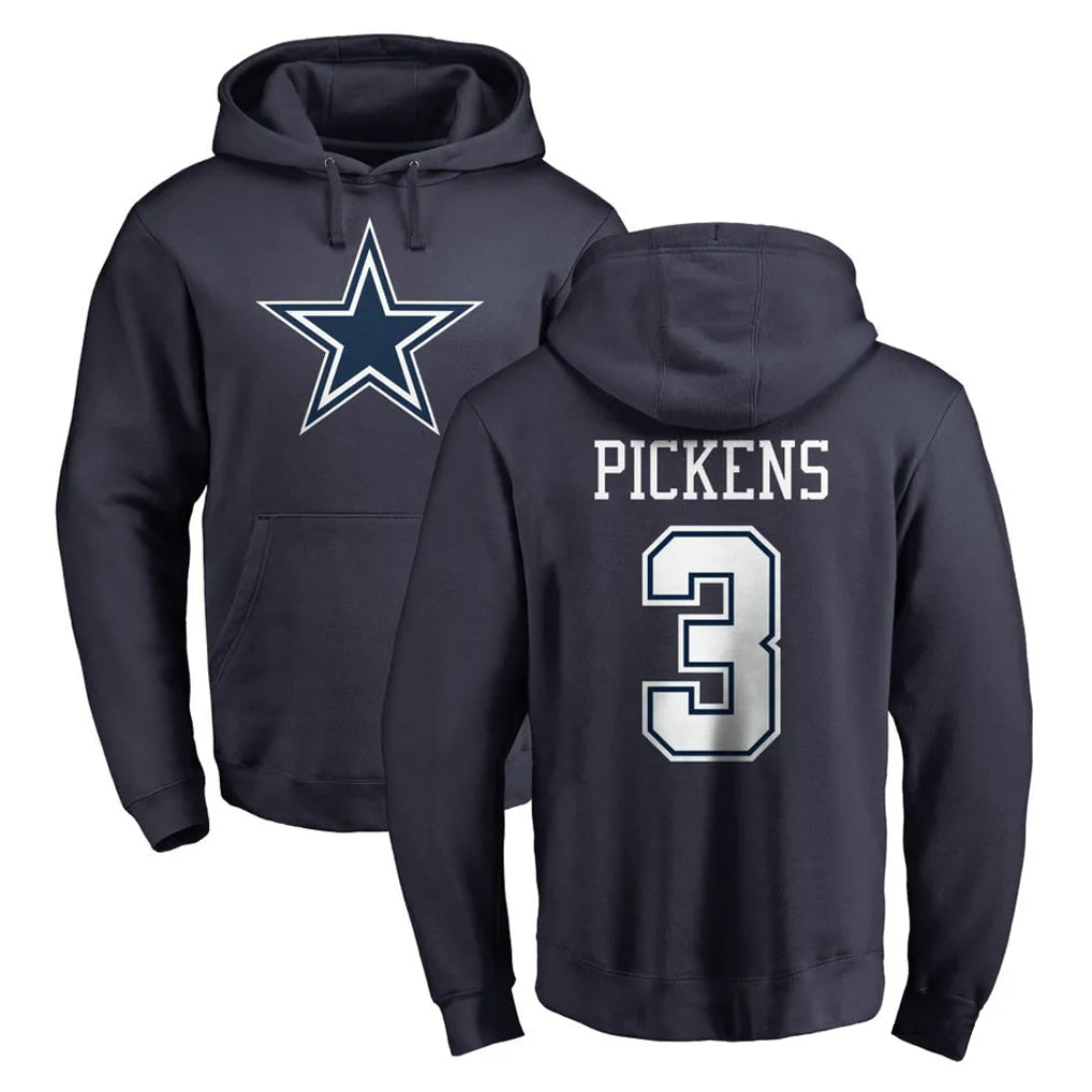 Fenge D.Cowboys #3 George Pickens Player Navy Pullover Hoodies Limited Stitched Jerseys